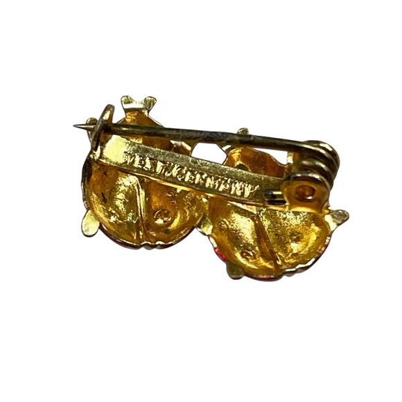 VTG Ladybug Gold Tone Marcel Boucher Leaf Pendant W.German Pin Earrings Set - Picture 3 of 9